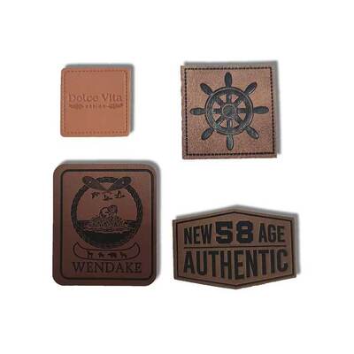 Custom Brand Logo Heat Press Real Genuine Pu Fake Leather Self Adhesive Patch Jeans Oeko Tex for Furniture