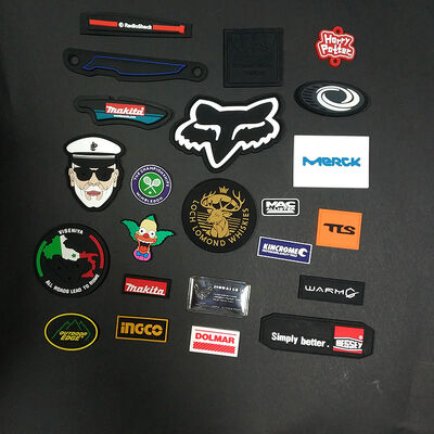 Design 3D Logo Patches Custom Embossed Motif Rubber  Patch Pvc Badges for Sewing Clothing