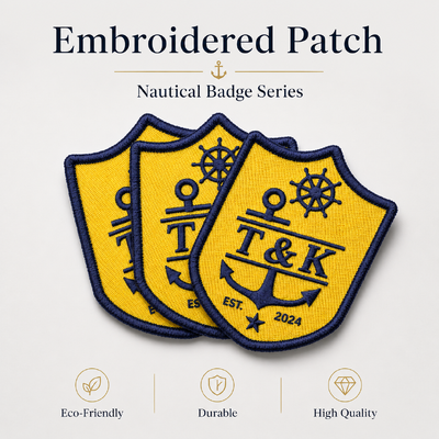 Merrow Border Felt ODM Embroidered Logo Patches