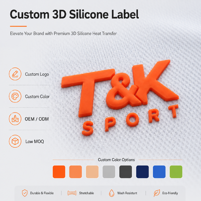 Anti Slip Free Design 3D Silicone Custom Heat Transfer Labels