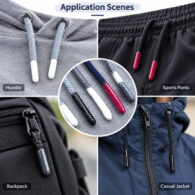 Customized Diameter Silicone Dipped Tips OEKO Certified Draw String Cord for Garments and Shoes