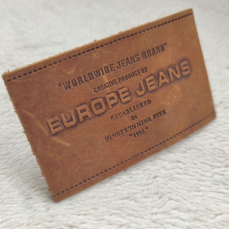 Wholesale Custom Real Leather Patches Brand Logo PU Leather Debossed Logo for Garment