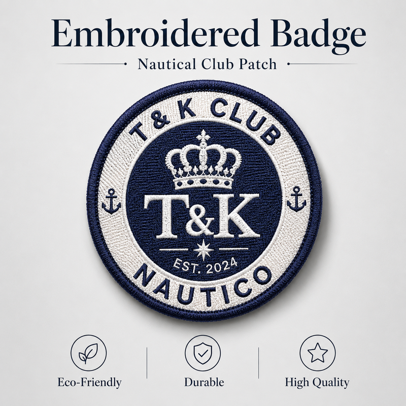 Custom Nautical Embroidered Patch for Clothing Brand Logo Badge