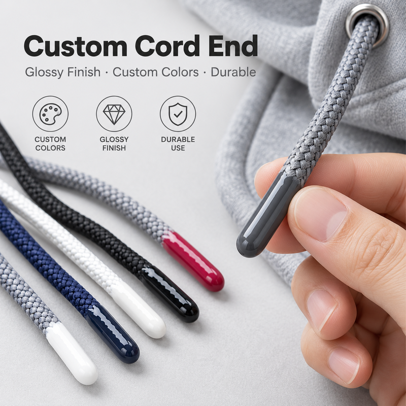 Customized Diameter Silicone Dipped Tips OEKO Certified Draw String Cord for Garments and Shoes
